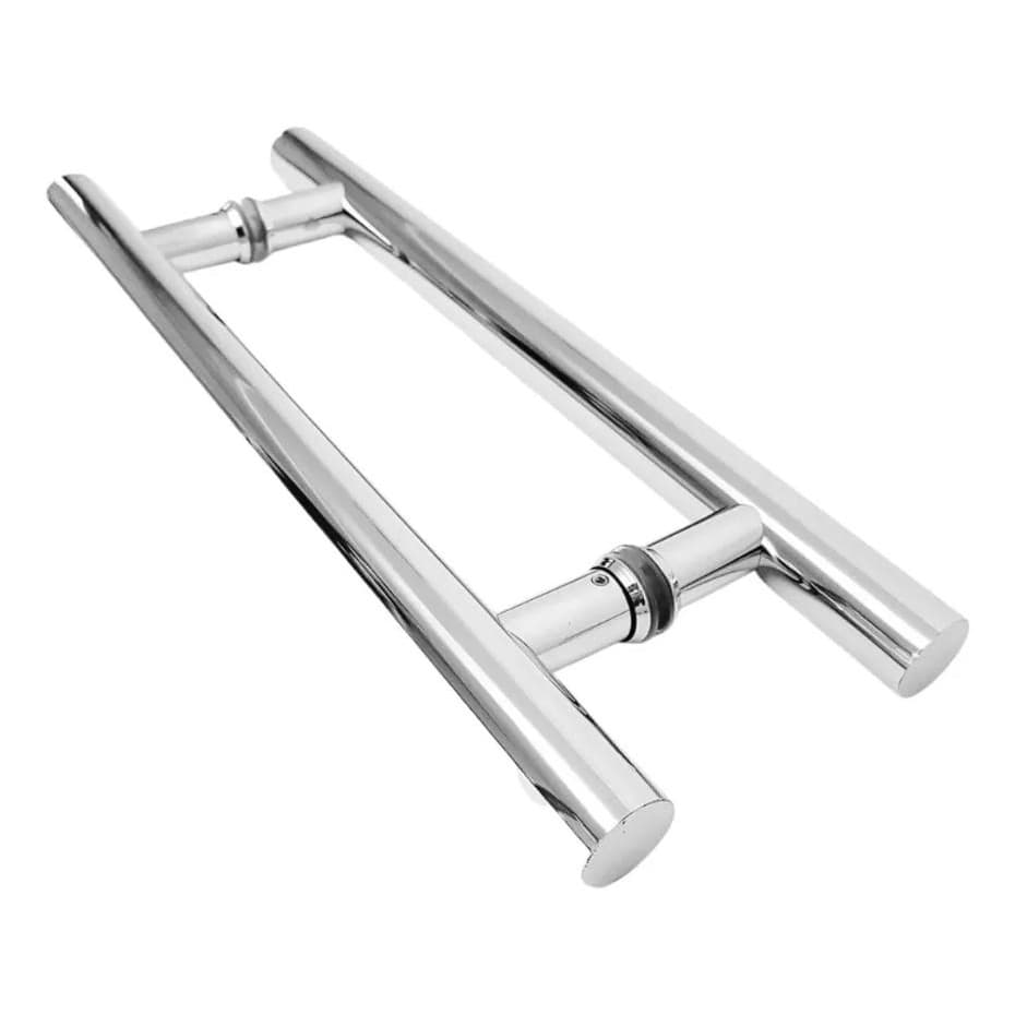 Puxador Aço Inox 304 30cm (20cm Entre Furos) Tubular Redondo Porta Vidro Madeira Portão
