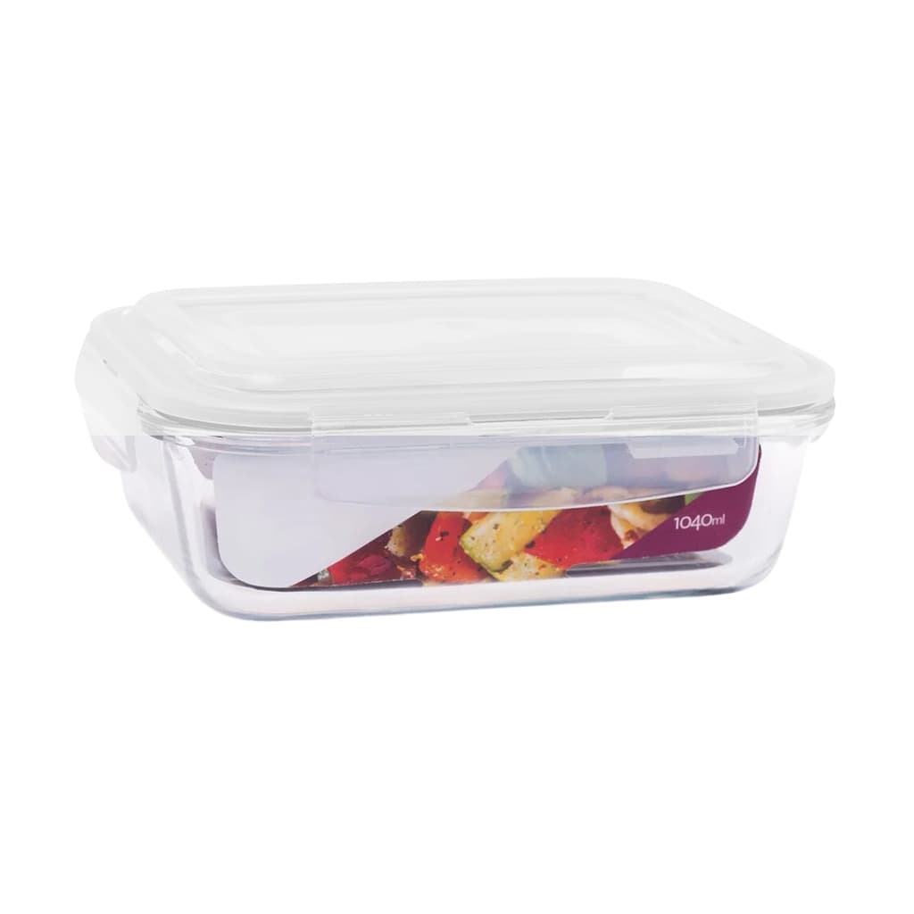 Pote De 1040 Ml Com Trava Marmita De Vidro Vai Ao Forno/Freezer