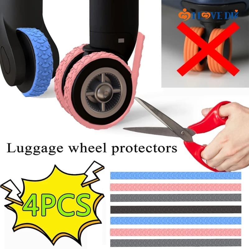 Capa De Proteção Da Roda Mala De Silicone De Corte Reduzir O Ruído Sapatos De Viagem De Bagagem Bricolagem Acessórios