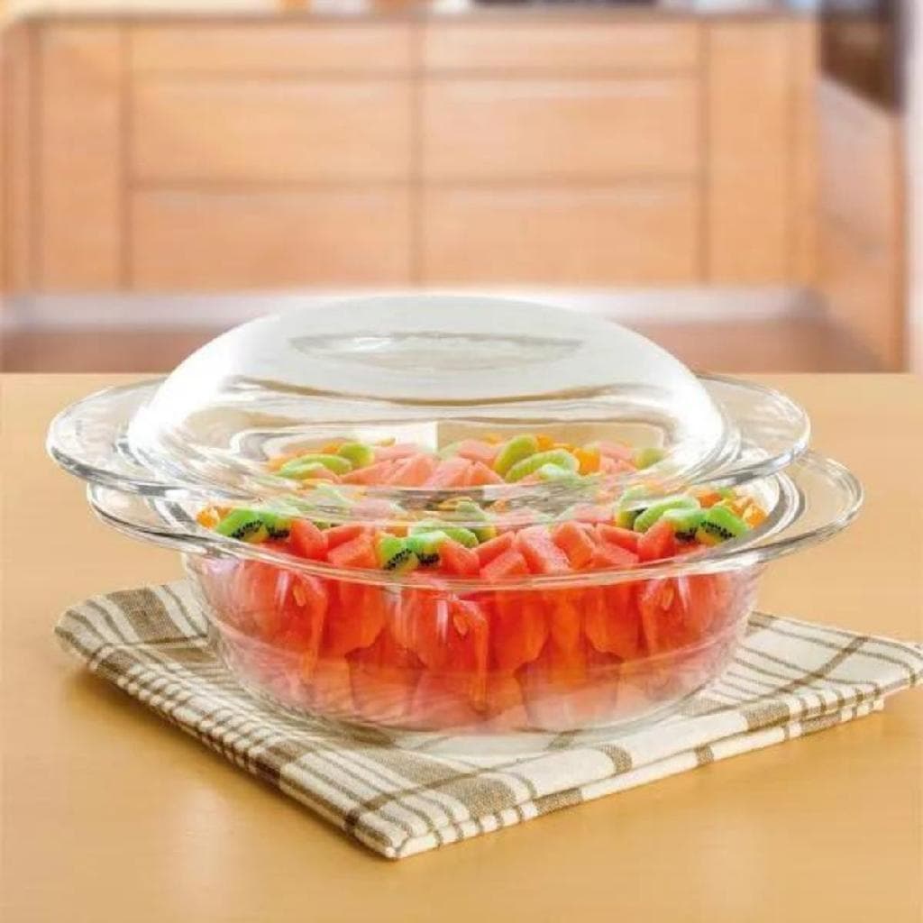 1uni Travessa de Vidro Terrina 1L Refratario p/ Doces Salgados