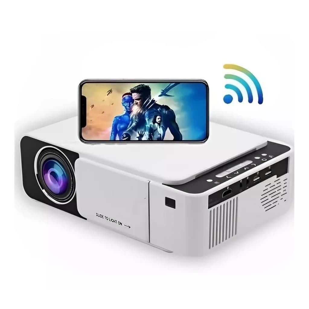 Projetor T5 Led Espelhamento Celular Wifi 2500 Lúmens Branco 110-240v Cinema