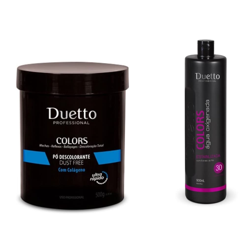 Kit Pó Descolorante com Colageno OX 30V Duetto Professional