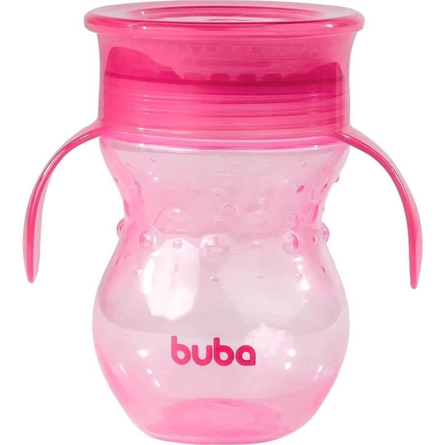 Copo de Treinamento 360 Buba Com Alça e Tampa Rosa Copo Treinamento com Alça 360 Buba Rosa