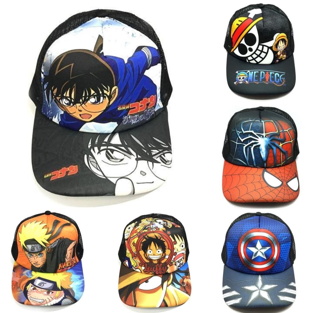 Boné de Beisebol Detective Conan Naruto One Piece Homem-Aranha para Uso Externo Estilo Hip Hop