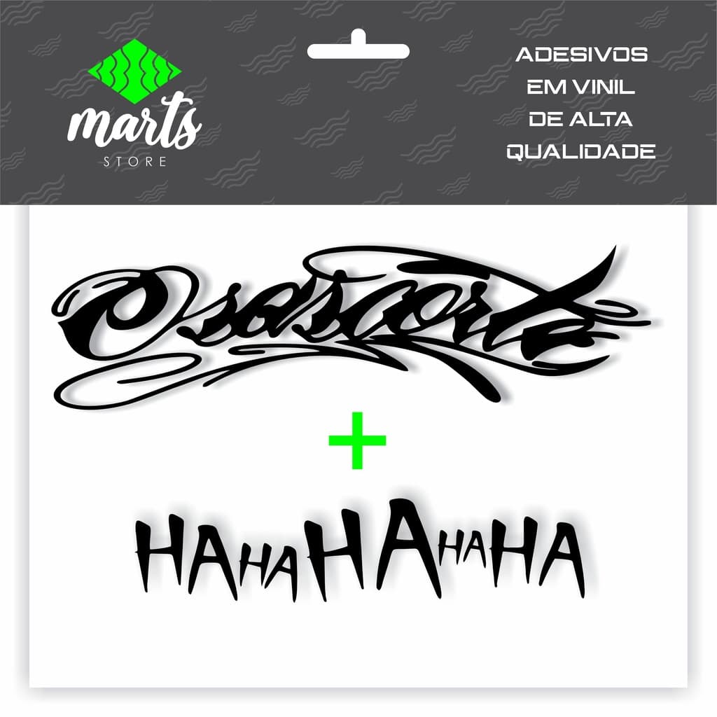 Jogo Adesivos Osascorte + HaHaHa Moto Bike Equipe Grau