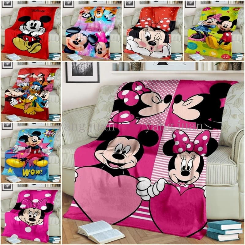 Personagens Da Disney Minnie Mickey Mouse Cobertor De Flanela Macia Cobertores Finos Para Cama SofaCover Colcha Home Dec