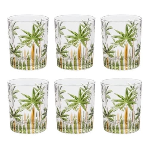 Jogo 6 Copos baixos Cristal Wolff Palm Tree 340ml