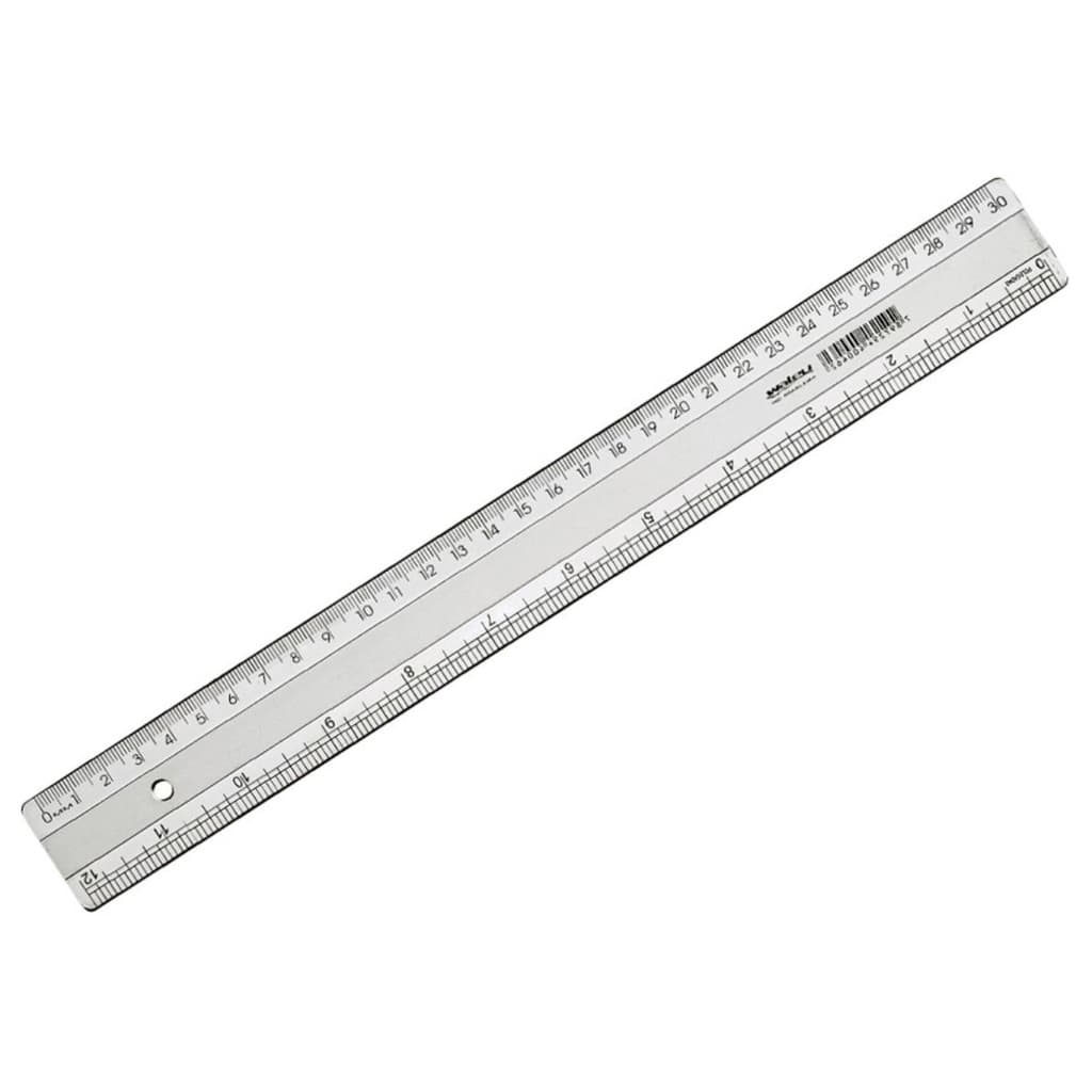 REGUA PLASTICA SUPER COM CENTIMETROS E POLEGADAS CRISTAL 30CM - WALEU