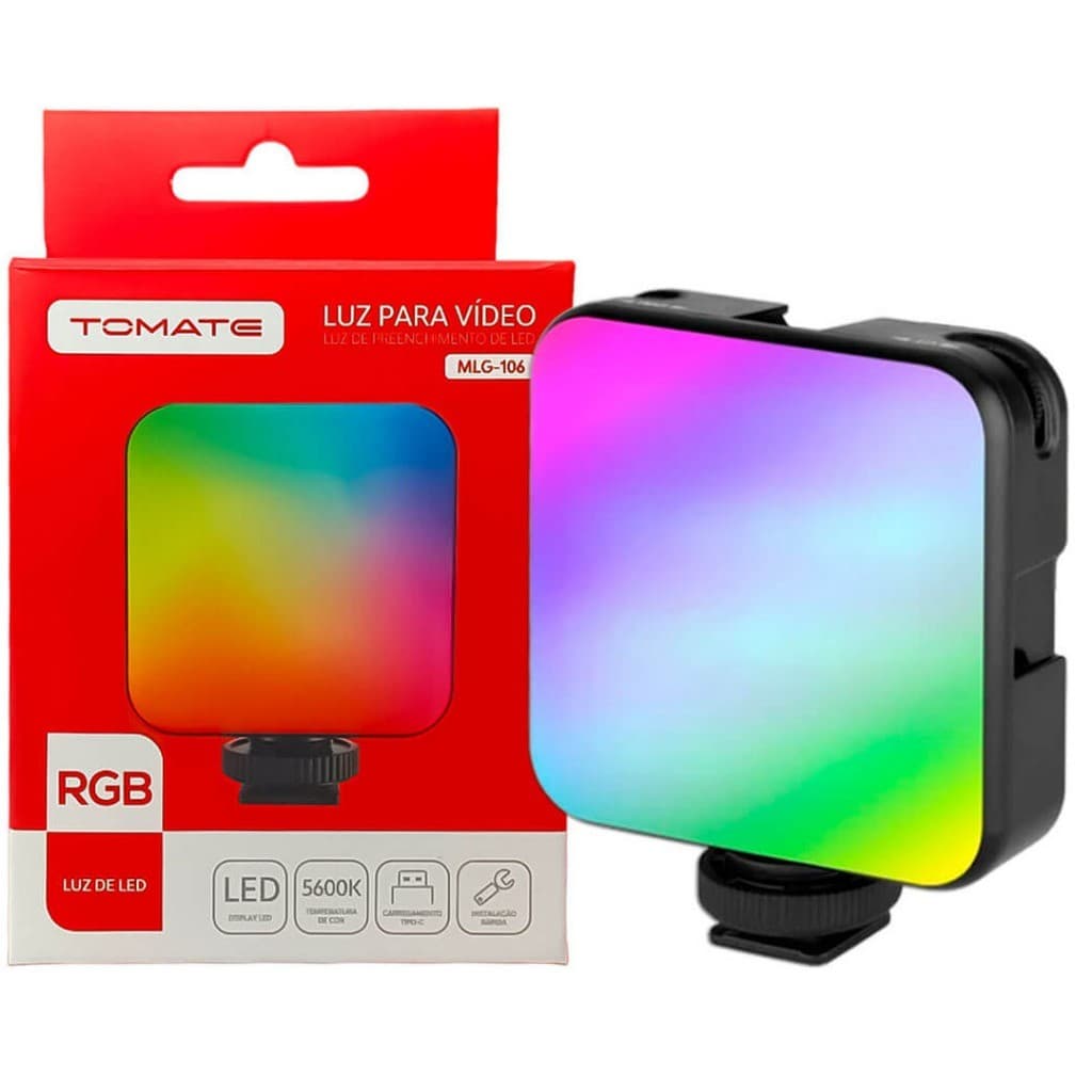 Iluminador Led Mini Luz De Led Rgb Para Videos 5600k Tomate