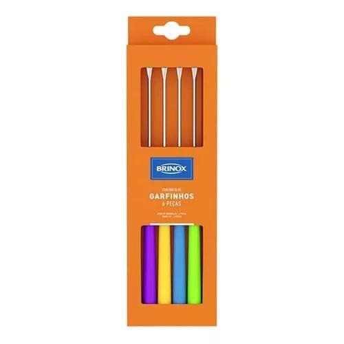 Conjunto Garfo Para Fondue Ou Petisco Beli 6 Peças Brinox.
