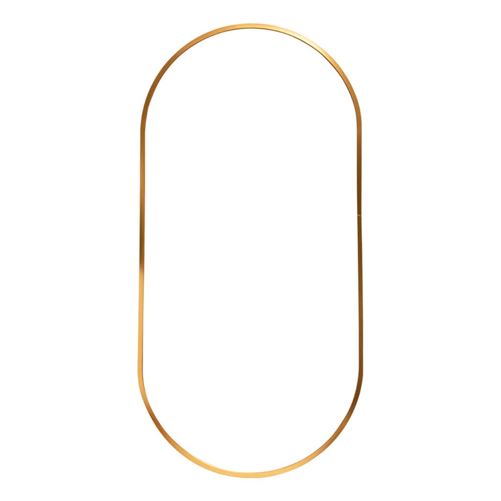 Espelho Oval Moldura Metal Liga De Alumínio 80x40cm Luxo