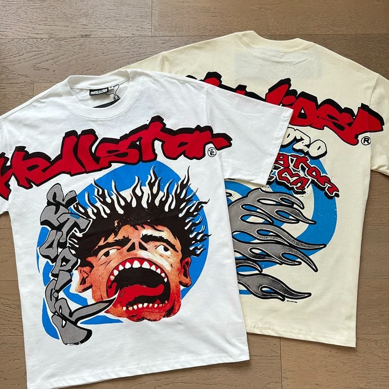 Camiseta Hellstar Scream Boys Com Letras Impressas Para Casais , Solta Casual De Manga Curta-Envio Imediato