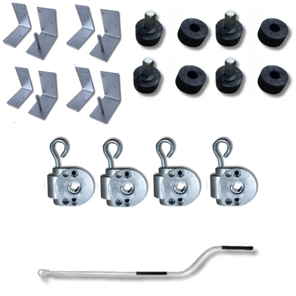 kit toldo 4 mancais 4 redutores 4 pares buchas manivela