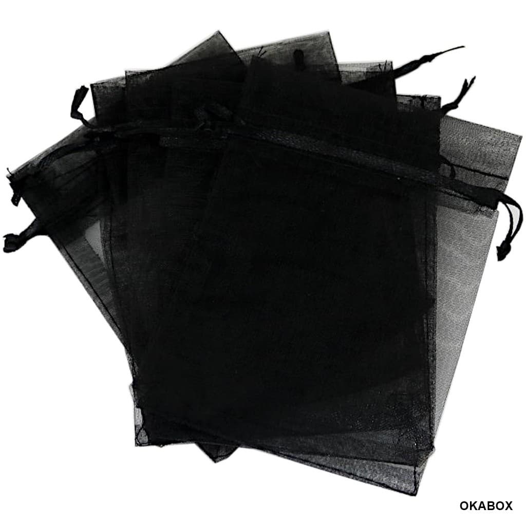 Saquinho de organza Fita Cetim 30x40 cor Preto  10 Unidades