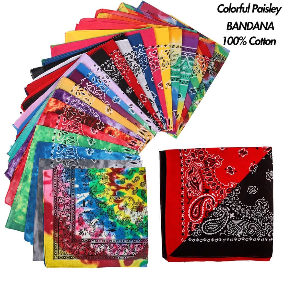 Nova Bandana Panyo 100 % Algodão Moda Hip Hop Lenço Quadrado 55cm * 55cm Fita De Cabeça Vermelha Preta Impressa Para Mulheres/Meninos Meninas