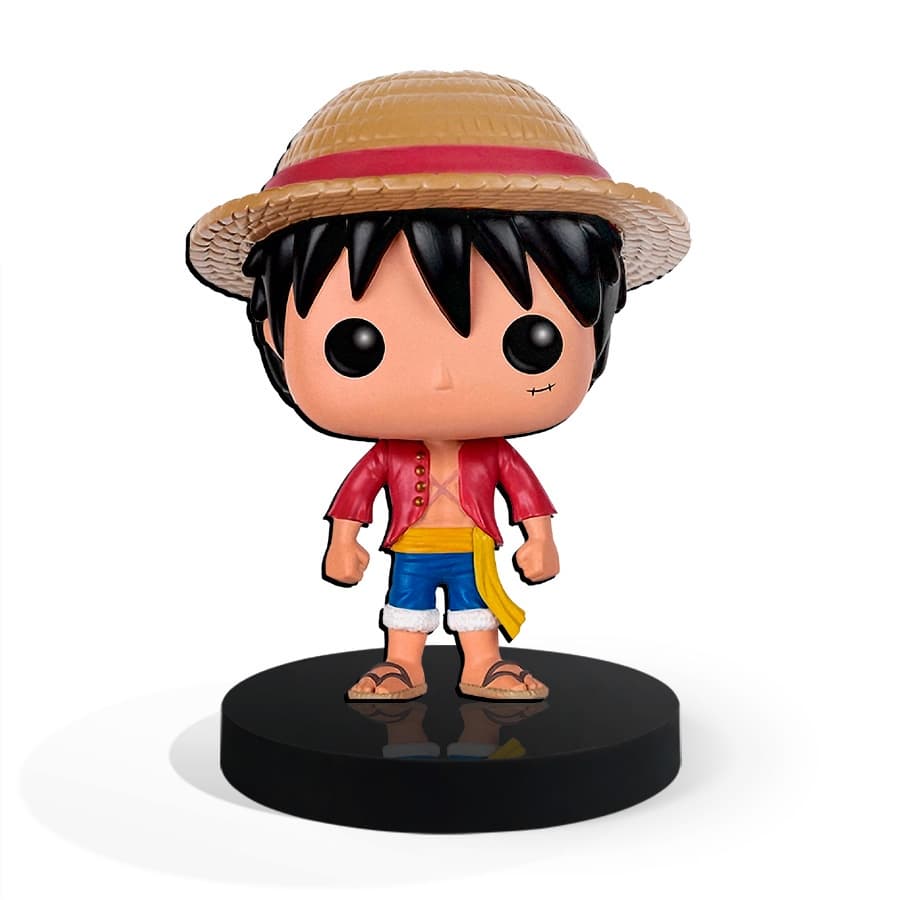 Totem Pequeno Boneco One Piece - Monkey D. Luffy 7cm + Base