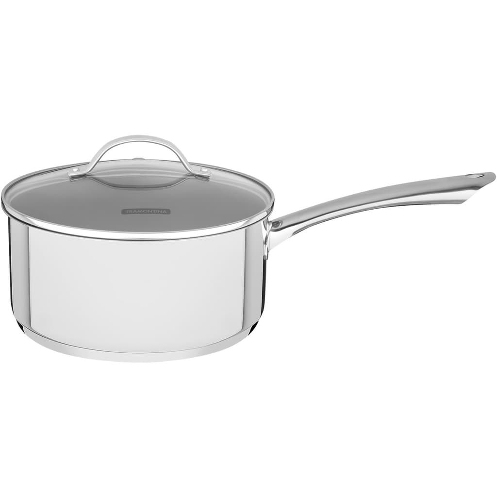 Panela Tramontina Inox Tampa de Vidro Fundo Triplo Una 16cm