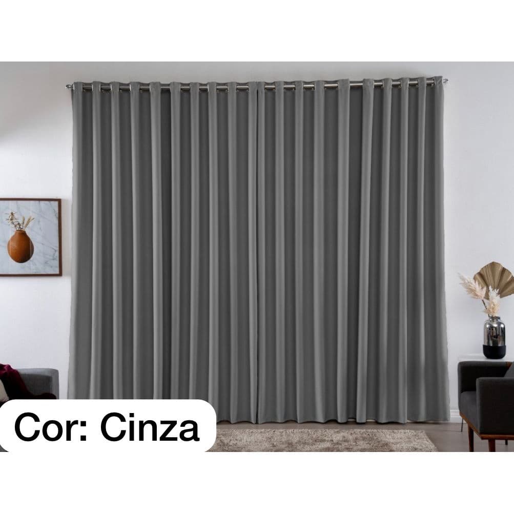 Cortina Blackout Sala e Quarto Em Tecido 3.00 X 2.70 Corta Luz Varão