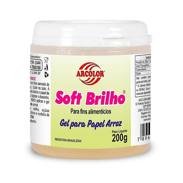 Gel para Papel de Arroz Soft Brilho - 01 unidade - Arcolor