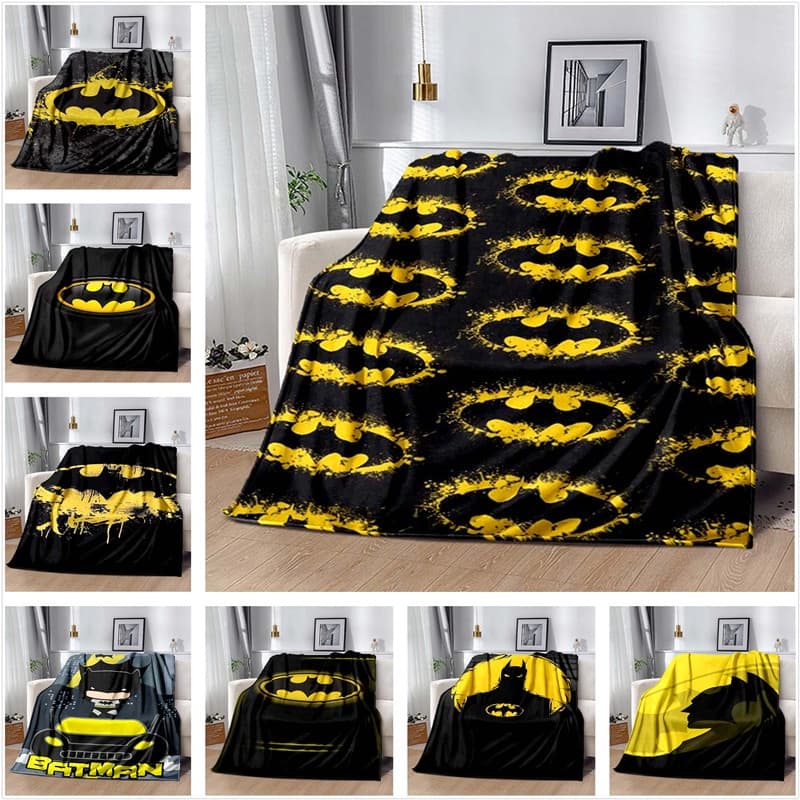 Manta De Flanela Com O Logotipo Do Batman Americano , Decoração De Casa Macia E Confortável , Quarto , Sala De Estar , Sofá , Cama , Presente De Aniversário Para Crianças-2