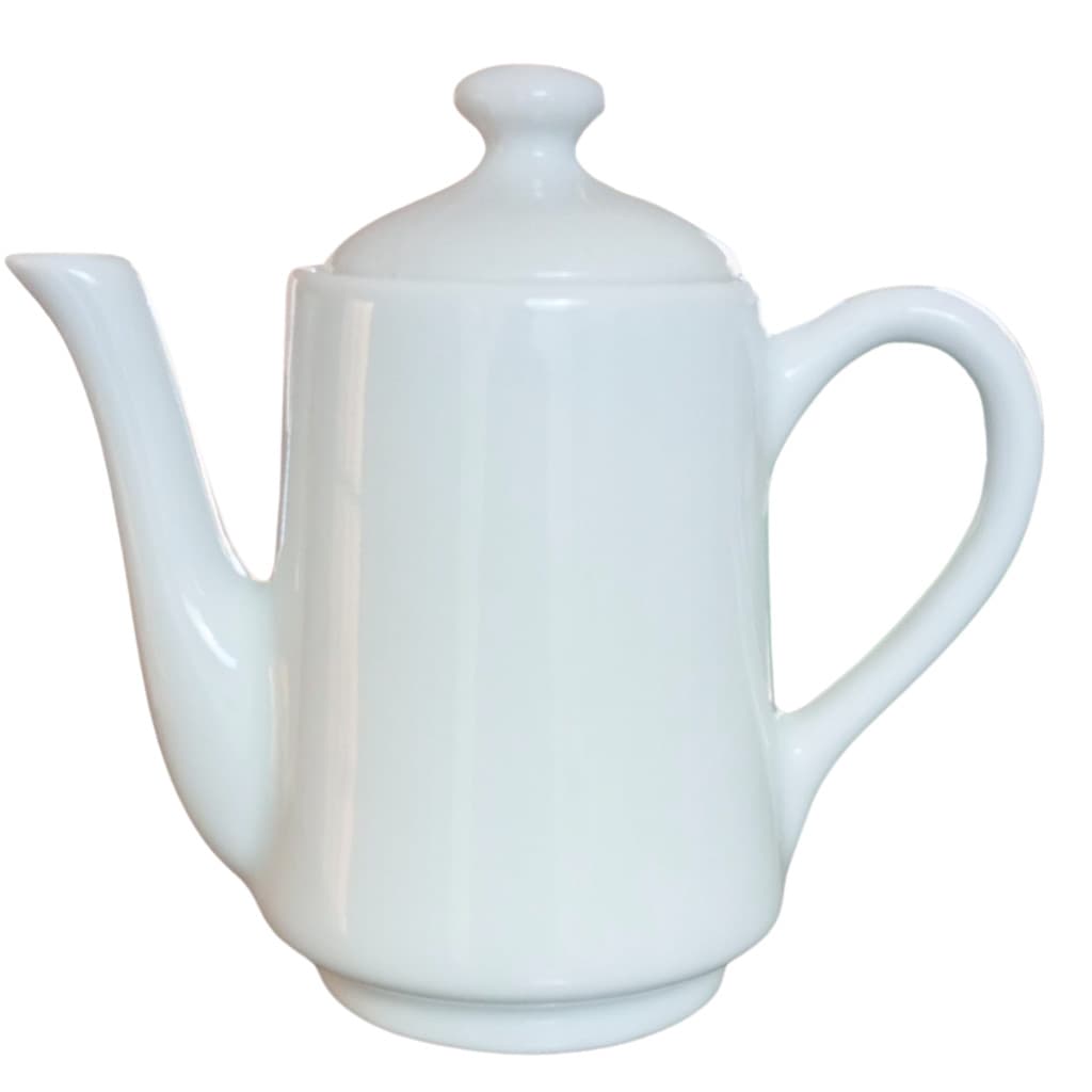 Bule Alto Bico Longo Café, Chá, Leite 550ml - Porcelana Branca