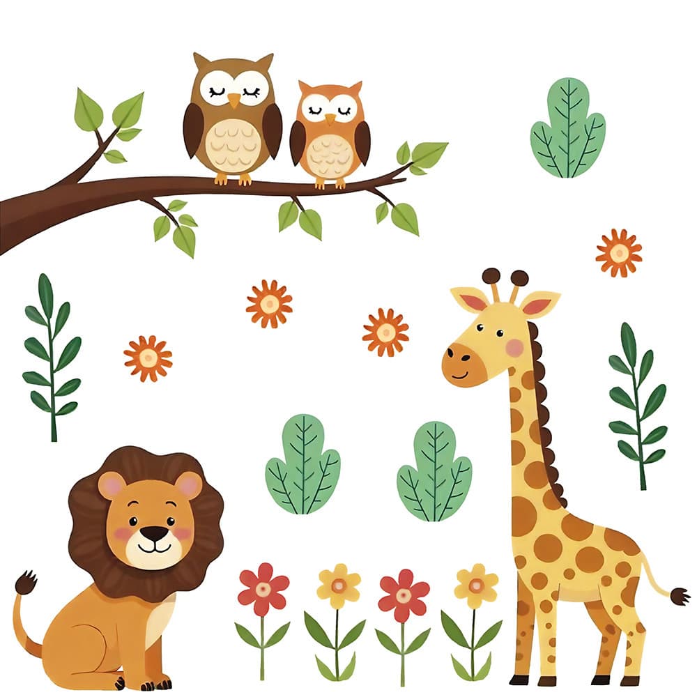 Adesivo de Parede Decorativo Infantil Safari no Jardim
