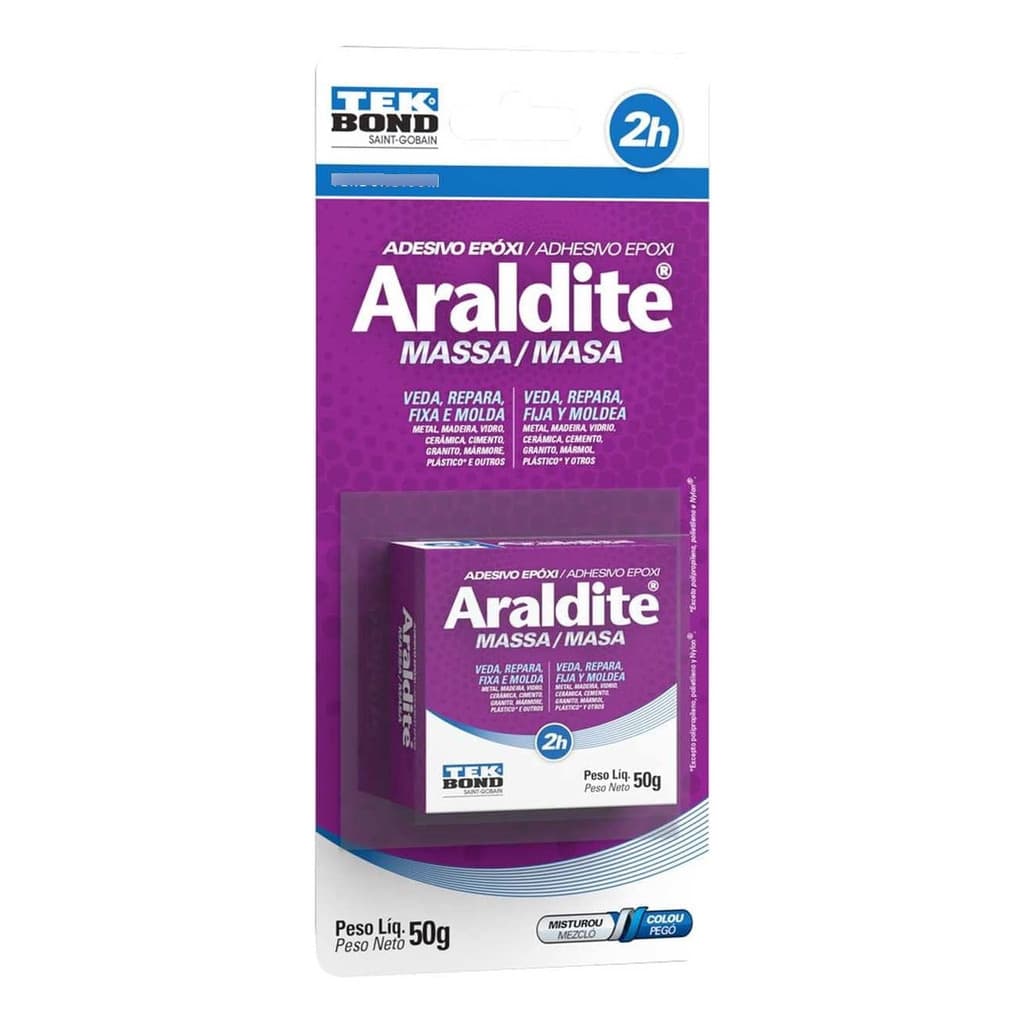 Adesivo Epoxi Araldite Tekbond Massa 50g Veda Repara Molda