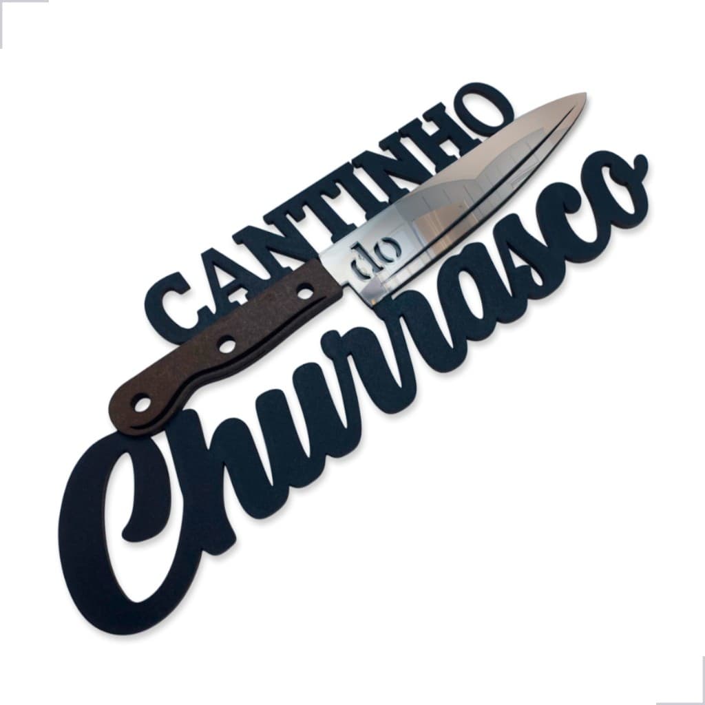 Placa Decorativa Cantinho Do Churrasco para Churrasqueira Área Gourmet com Acrílico Espelhado