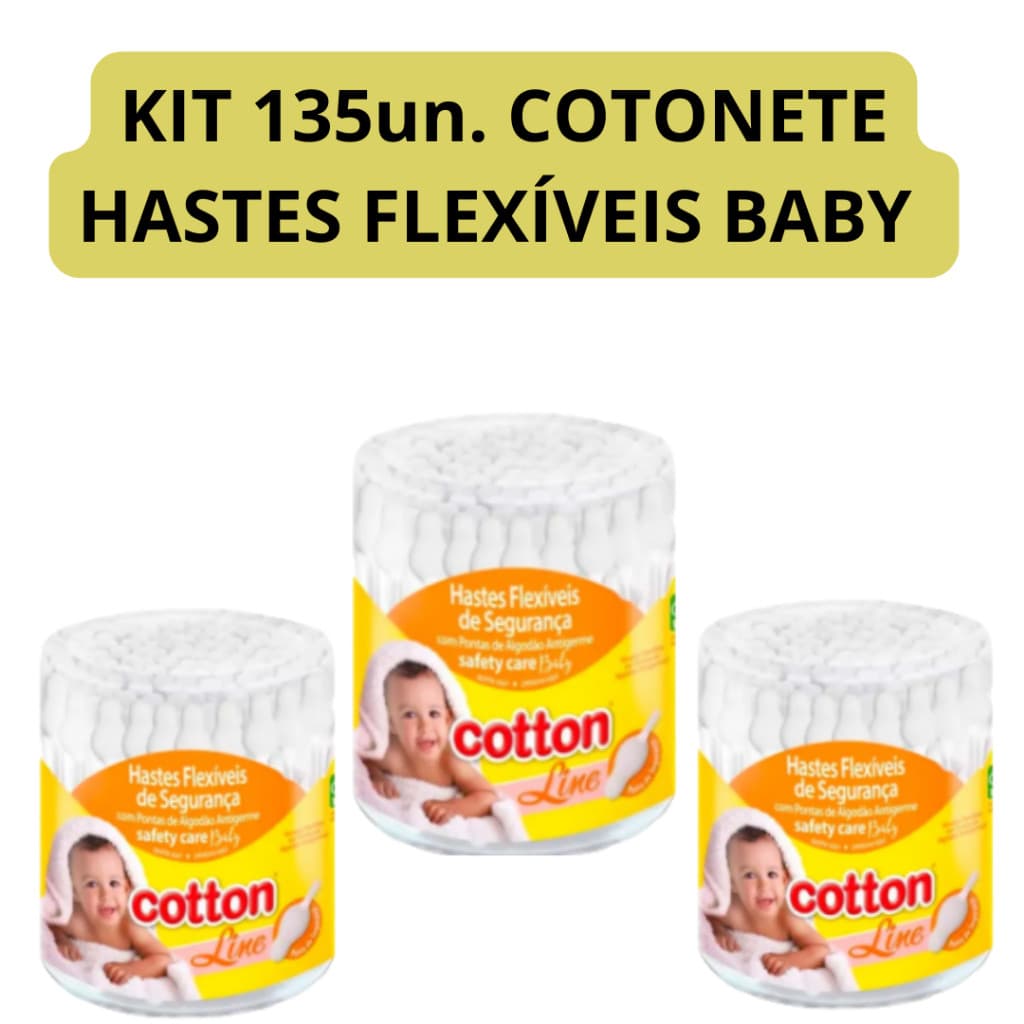 Kit 135 un Cotonete Hastes Flexíveis 135un