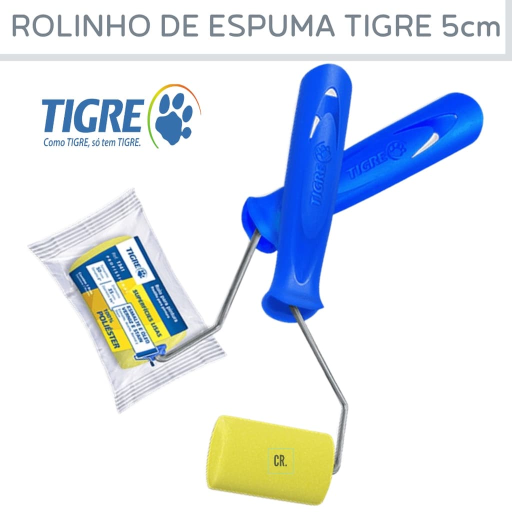 Rolinho de Espuma Tigre 50mm 5cm Para Artesanato e Rolo de Espuma  Pintura em MDF, Ferro, Madeira