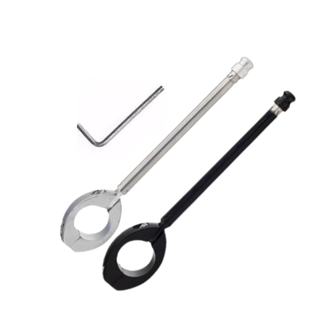 Antena Corta Pipa Moto Retrátil Anti Cerol Aço Inox Guidão preto/prata/0923