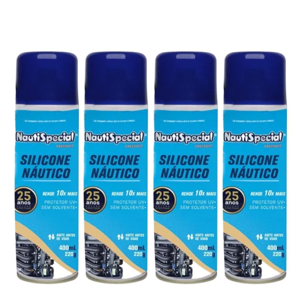 Silicone Nautico Concentrado Spray Nautispecial 400ml - KIT 4 Barco Lancha Jet