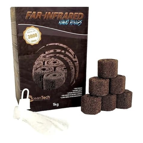 Mídia Biológica OceanTech Nano Rings Far Infrared 3000L Filtragem Para Aquário Sump