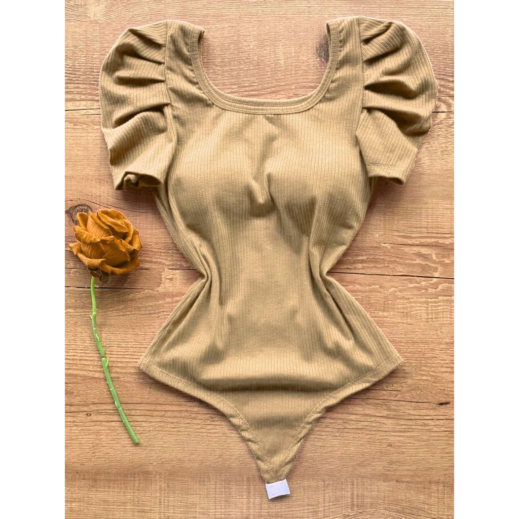 Body Princesa Feminina Malha Canelado Bufante Linda Moda Super Envio !!
