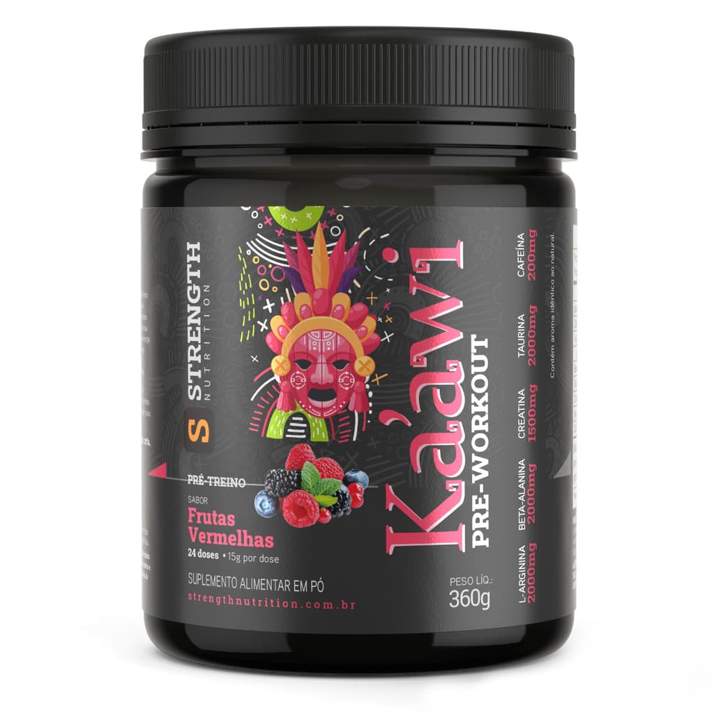 Pré-Treino Concentrado Ka`awi Strength Nutrition 360g - Com Creatina, Beta Alanina, Taurina, Arginina e Cafeína