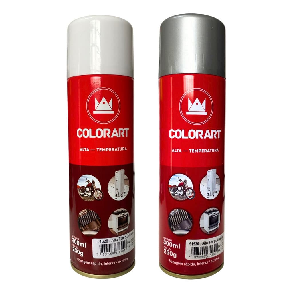 2 Tinta Spray Alta Temperatura Motor Escapamento Forno 600º