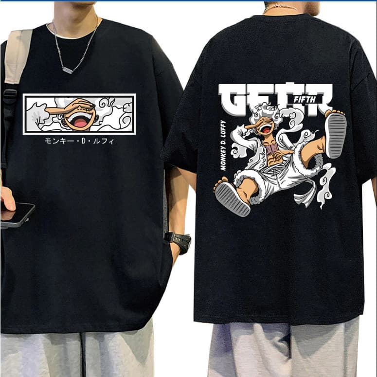 Camiseta Anime Estilo Oversized Estampada One Piece Gear 5 Camisa Oversize Estilo de Rua Grande Estampada