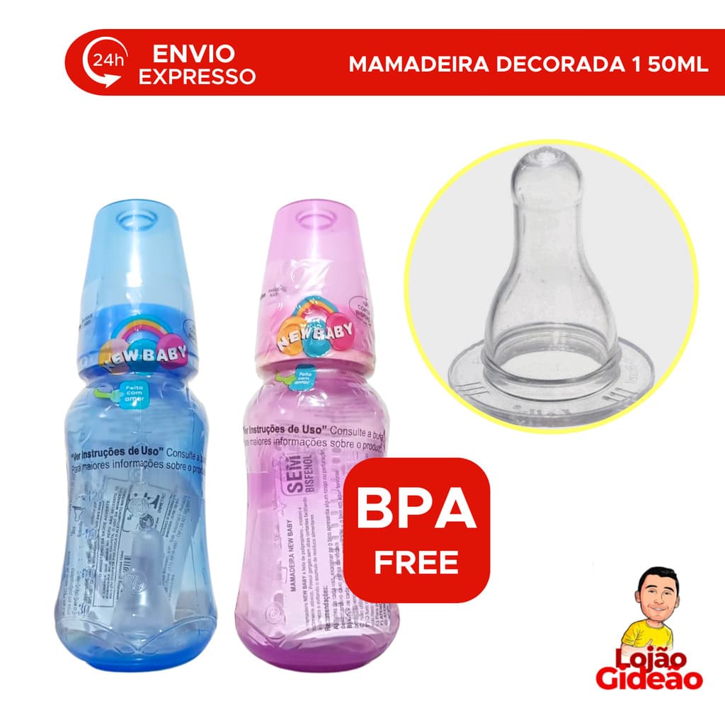 Mamadeira Média Decorada 150ml Rosa Azul Mamadeira Para Menino Menina