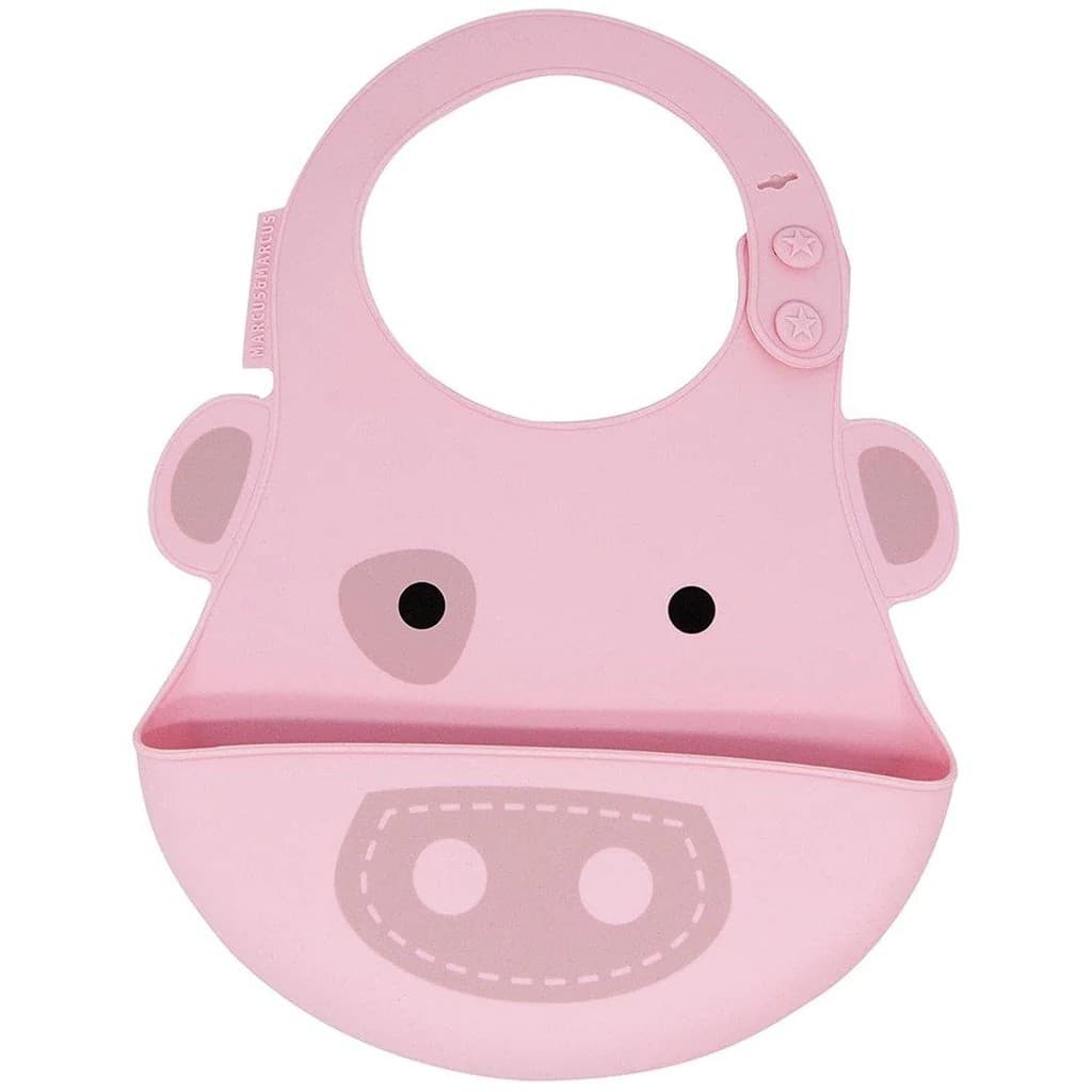 Babador em Silicone Porquinha Rosa - Marcus & Marcus