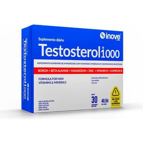 Testosterol 1000 Para Homens 30 Comprimidos Inove Nutrition