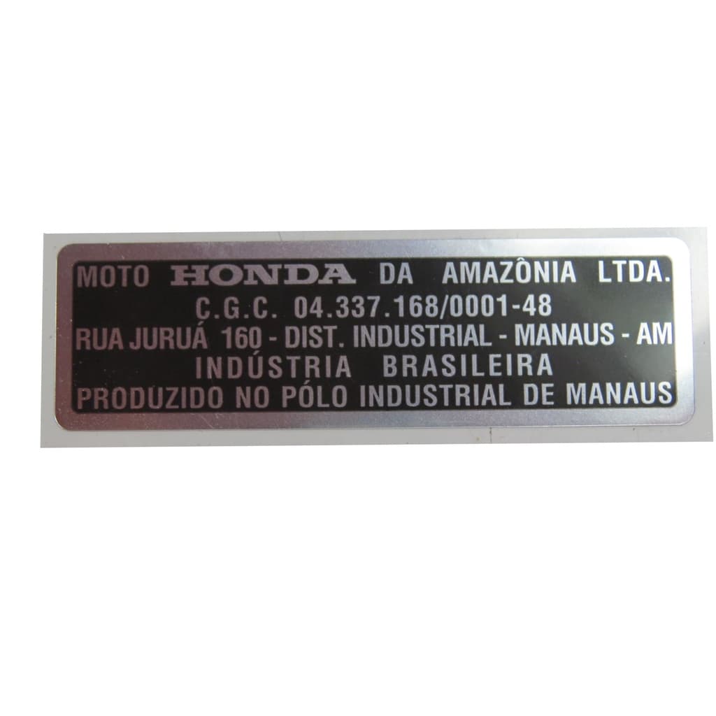 Etiqueta Identificação Fábrica Titan 125 150 até 2008 Honda