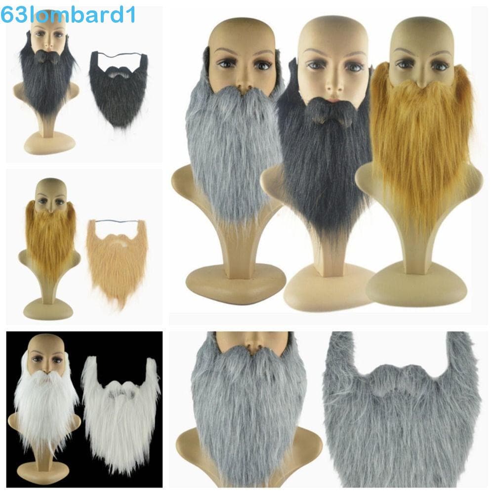 LOMBARD1 Barba Falsa Realista , Bigode De Halloween Artificial Simulada Papai Noel Cosplay