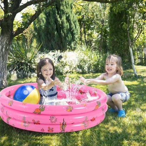 Piscina Inflável Infantil Grande Redonda 3 Anéis Diversão Férias Criança 180 ou 220 Litros