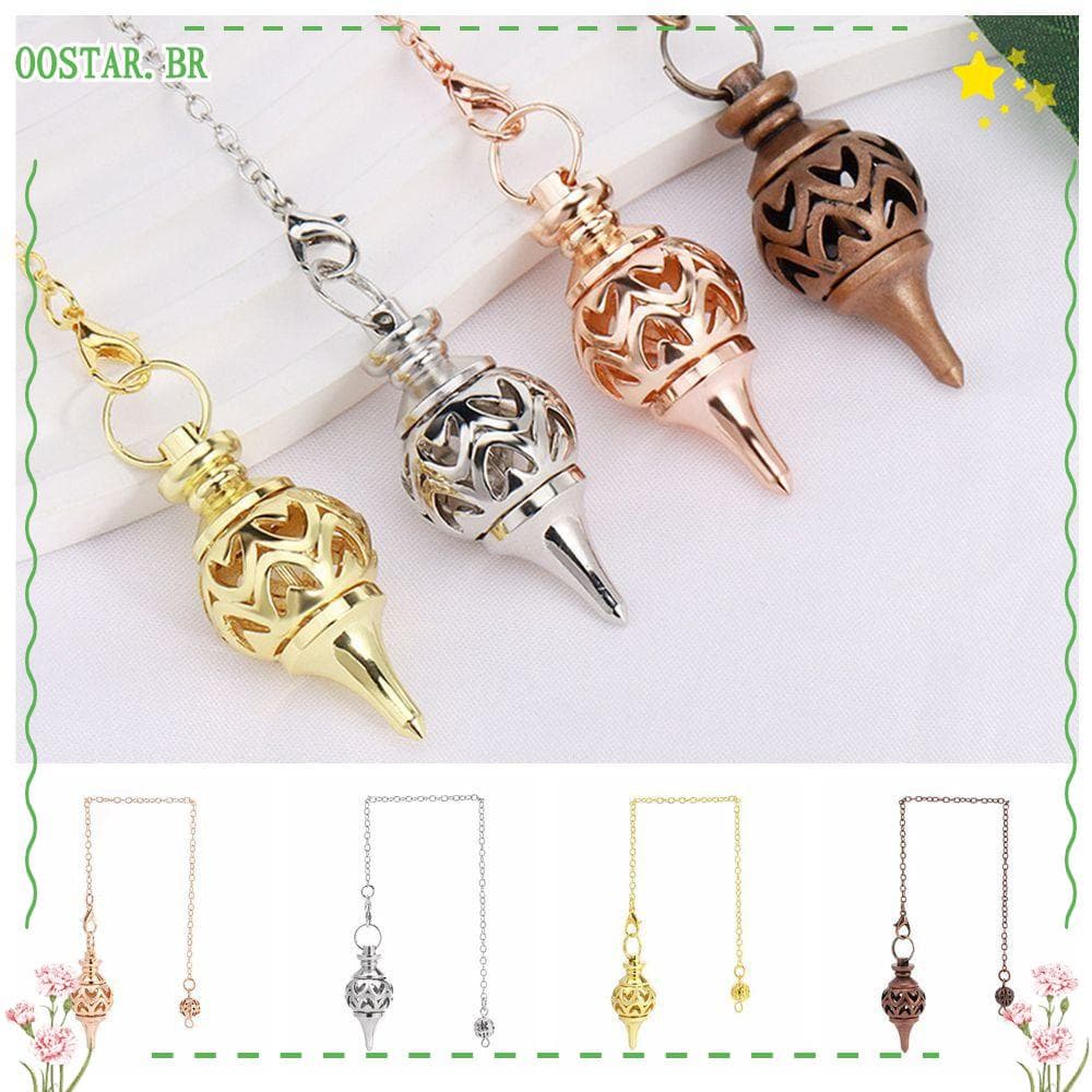 OOSTAR Dowsing Pingente Pêndulo De Cura , Reiki Em Forma De Cone Oco Design Amuleto De Cobre Metal Espiritual Yoga