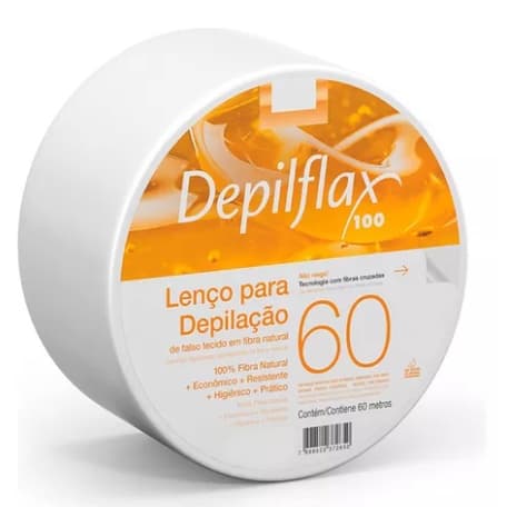 Papel Lenço Descartável Depilação Depilflax Rolo 60m Falso Tecido Depilatório