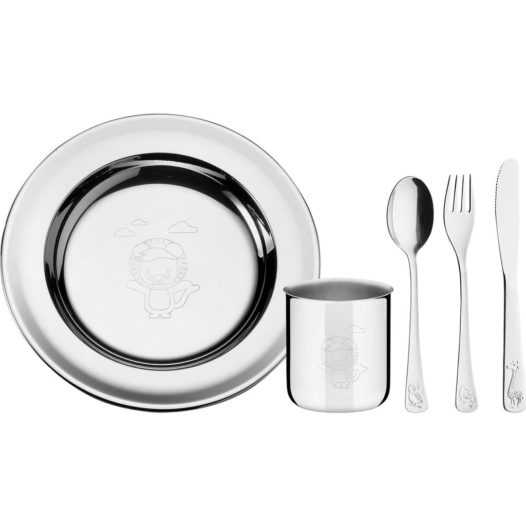 Jogo de Jantar Infantil Tramontina Inox Baby Friends 5 Pç