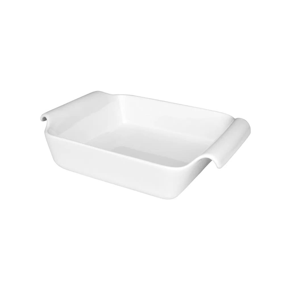 Travessa Fall Refratária Para Lasanha 25,5x19,5x6,5cm 1,1 Litro Retangular Com Alça Porcelana Branca Oxford Assadeira