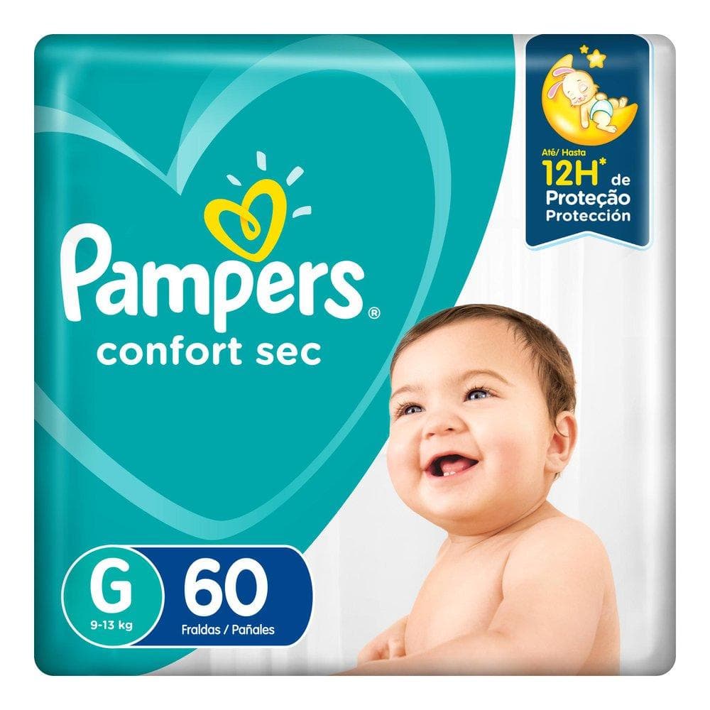 FRALDA DESCARTAVEL PAMPERS CONFORT SEC SUPER G C/60 UND