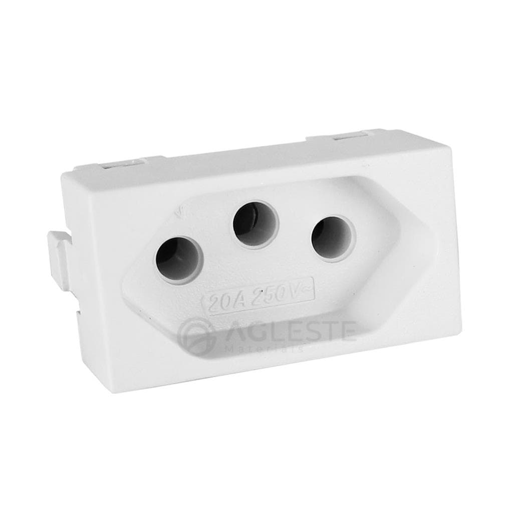 MODULO TOMADA 20A  - DICOMPEL EKRON BRANCO FOSCO