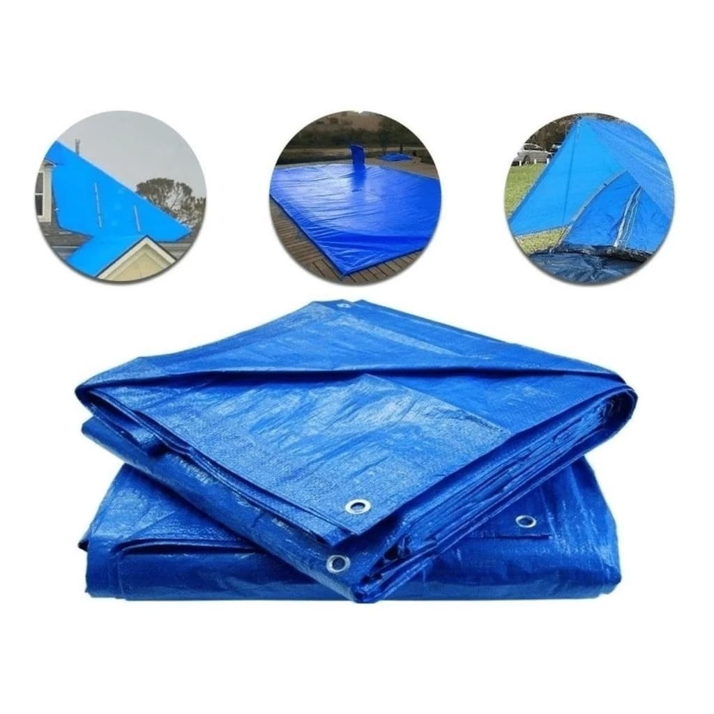 Lona 2x2 metros azul impermeável piscina cobertura toldo 100 micra